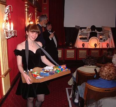 Usherette Rosie, with traditional refreshments