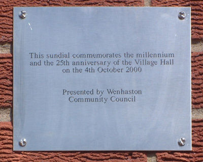 Wenhaston Sundial Plaque